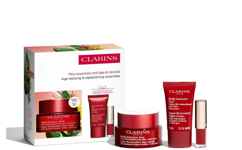 COFFRET - CLARINS -  MULTI-INTENSIVE JOUR 50ML + MU NUIT 15ML + LIP OIL 03