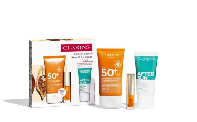 COFFRET - CLARINS -  CREME SOLAIRE SPF50+ + LIP COMFORT OIL 01